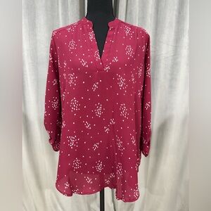 Lush Burgundy Patterned Blouse